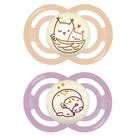 Kit com 2 Chupetas Perfect Night MAM 6+ meses Rosa + Estojo