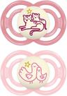 Kit com 2 Chupetas Perfect Night MAM 6+ meses Rosa + Estojo