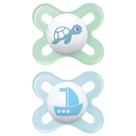 Kit com 2 Chupetas Start MAM 0-2m Azul + Estojo