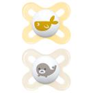 Kit com 2 Chupetas Start MAM 0-2m Neutras + Estojo