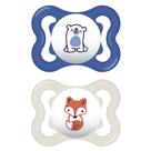 Kit com 2 Chupetas Supreme MAM 0-6m Azul + Estojo