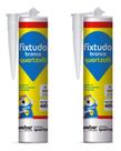 Kit Com 2 Cola Fixtudo Branco Quartzolit 400g Profissional