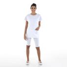Kit com 2 Conjunto de Bermuda em Suplex, Camiseta e Bata para Copeira, Arrumadeira, Faxineira, Babá