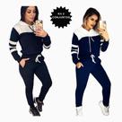 Kit com 2 Conjuntos de Frio Feminino Calça + Blusa Moletom Malha Crepe com Capuz Inverno