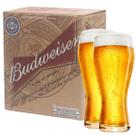 Kit com 2 Copos de Vidro Budweiser para cerveja 400ml