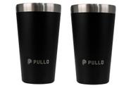 Kit com 2 Copos Térmicos Pullo Fun 480ML Preto