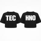 KIT COM 2 CROPPED OVERSIZED PRETO AFTER TECHNO - Estilo e Conforto