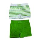 Kit com 2 cuecas boxer infantil branca listrada/ verde G basic +
