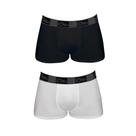 Kit com 2 Cuecas Boxer Zorba em Algodão com elastano Branco/Preto