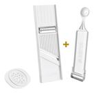 Kit Com 2 Descascador Boleador Cortador De Legumes E Frutas 4 Em 1 Reforçado Prático