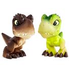 Kit com 2 Dinossauros Infantil Dinos Bebês Olho Brilha no Escuro Jurassic World
