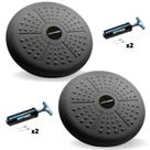 Kit com 2 Discos de Equilíbrio Inflável 33cm Balance Cushion C/ Bomba Preto