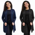 Kit com 2 (Dois) Cardigans (Kimono) de suede Winter com abertura lateral Cor:Azul Marinho/PretoTamanho:GG