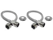 Kit Com 2 Engate Flexível Mangueira Trançado Aço Inox 40 Cm