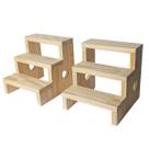 Kit com 2 Escadinhas 3 Degraus Madeira Rústica para Decoração Lembrancinhas Porta Doces