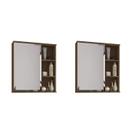 Kit com 2 Espelheiras para Banheiro 1 Porta 3 Prateleiras Treviso Kit com 2 Espelheiras para Banheiro 1 Porta 3 Prateleiras Treviso