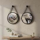 Kit com 2 Espelhos Decorativo Adnet Grande de Parede Suspenso Premium Artesanal Com Alça 60cm para Quarto Banheiro Hall