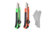 Kit Com 2 Estiletes Emborrachados Largo mais 10 Lâminas 18 Mm