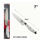 Kit com 2 Facas de Cortar Carne 29cm Chef Churrasco Legumes Frutas Uso Geral Utensílios de Cozinha