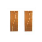 Kit com 2 Folhas de Porta Madeira Decorada 210x80cm Espessura 3,5cm Cantareira Marrom/Mogno MGM