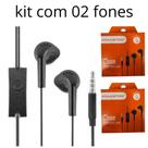 Kit com 2 Fone De Ouvido Premium Com Fio Microfone Reforçado