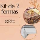 Kit com 2 Formas de Brownie em Alumínio 40x30x3 e 30x30x3 cm