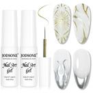 Kit com 2 Forros de Gel para Nail Art JODSONE - Espelhado Dourado