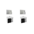 Kit com 2 Gabinetes Suspenso com Cuba e Espelheira Bia Kit com 2 Gabinetes Suspenso com Cuba e Espelheira Bia