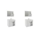 Kit com 2 Gabinetes Suspensos com Cuba e Espelheira Bia Kit com 2 Gabinetes Suspensos com Cuba e Espelheira Bia