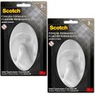 Kit com 2 Gancho 3M SCOTCH Branco Grande