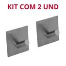 Kit com 2 Gancho Inox Prata De Parede Adesivo Toalhas Bolsas Roupas Chaves Mimo Style
