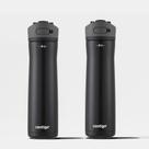 Kit com 2 Garrafas Térmicas Ashland Chill AUTOSPOUT Black Contigo 709ml