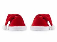 Kit com 2 Gorros de Papai Noel em Veludo com Pelúcia Sintética Vermelho Natalino