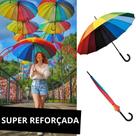 Kit com 2 Guarda chuva grande sombrinha colorida reforçado proteção