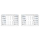 Kit Com 2 Janelas De Aço De Correr 100x100cm 4 Folhas Com Grade Branco MGM