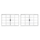 Kit com 2 Janelas de Aço de Correr 100x120cm 4 Folhas com Grade e Vidro Branca MGM