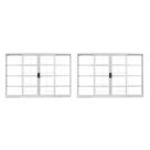 Kit com 2 Janelas de Aço de Correr 100x120cm 4 Folhas com Grade MGM Branco