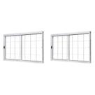 Kit com 2 Janelas de Aço de Correr Central 100x150cm 2 Folhas com Grade Quadriculada e Vidro Liso Branco Ramassol Kit com 2 Janelas de Aço de Correr Central 100x150cm 2 Folhas com Grade Quadriculada e Vidro Liso Branco Ramassol