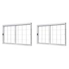 Kit com 2 Janelas de Aço de Correr Lateral 100x120cm 2 Folhas com Grade Quadruculada Vidro Liso