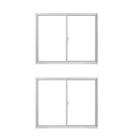 Kit com 2 Janelas de Alumínio de Correr 100x100cm Vidro Liso Linha Soft Mgm