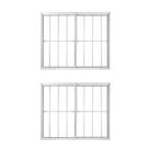 Kit com 2 Janelas de Alumínio de Correr 100x150cm 2 Folhas com Grade e Vidro Liso Linha Soft Mgm