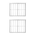 Kit com 2 Janelas de Alumínio de Correr 120x150cm 2 Folhas com Grade e Vidro Liso Linha Soft Mgm