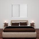 Kit com 2 Janelas de Alumínio Veneziana 100x120cm 3 Folhas 1 Fixa com Vidro Liso Branco MGM