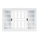 Kit com 2 Janelas de Correr 4 Folhas com Grade Aço 100x120cm Branco MGM