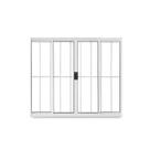 Kit com 2 Janelas de Correr Abertura Central Exclusiva 4 Folhas Grade Vidro Liso 100x120cm