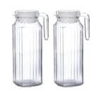 Kit Com 2 Jarras 1 Litro Resistente Vidro Transparente Design Clássico