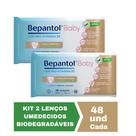 Kit com 2 Lenços Umedecidos Biodegradável 48un Cada Bepantol