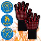 Kit Com 2 Luvas Anti-Chamas Térmica Suporta 600C Cozinha Churrasco Par