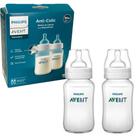 Kit com 2 Mamadeiras Transparente Anticólica 260ml Avent