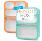 Kit com 2 marmitas Bento Kinsho à prova de vazamentos, 5 compartimentos, livre de BPA